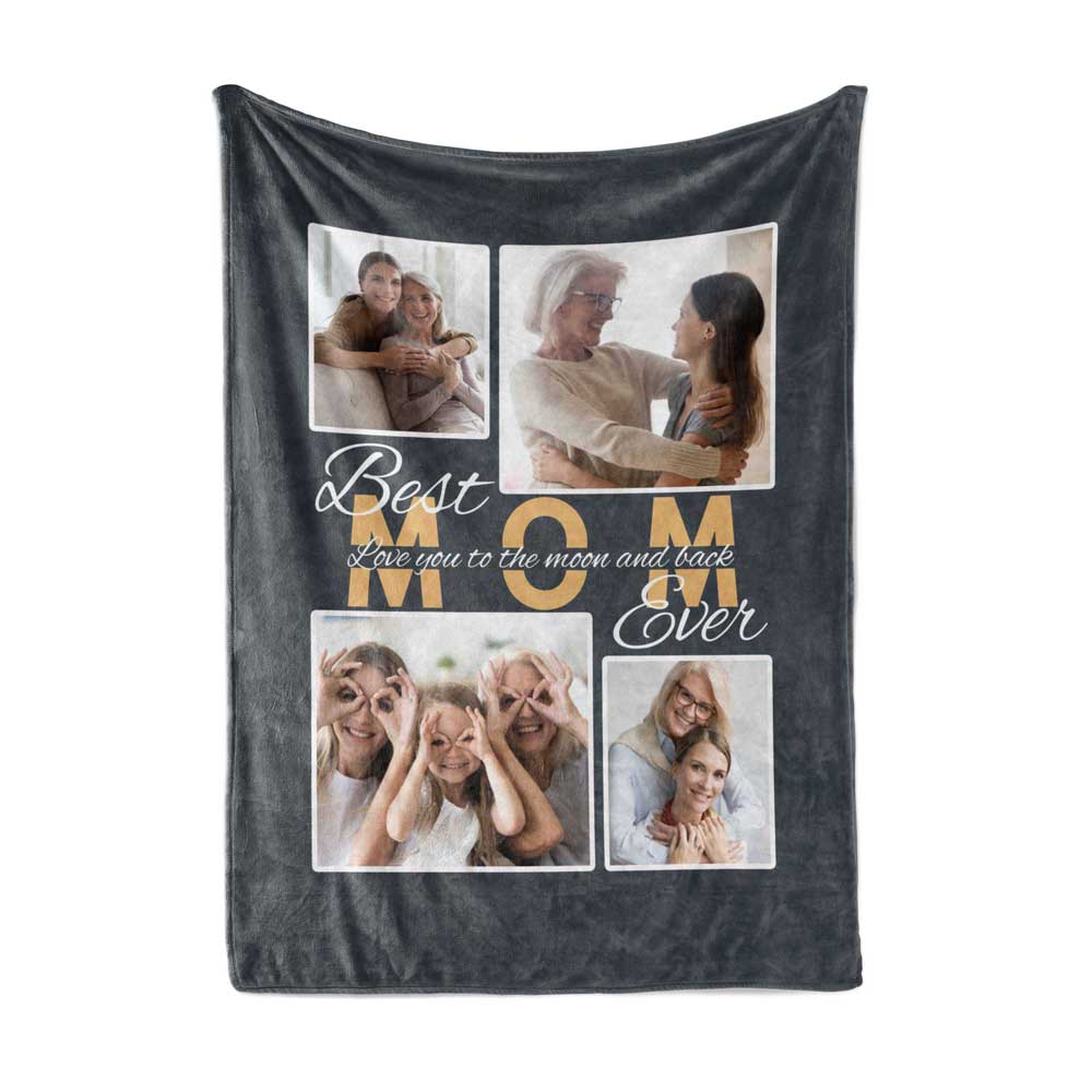 Personalized Photo Blanket, Best Mom Ever, Gift for Mother, Fleece or  Sherpa Throw, Customized Home Décor (Bever12)