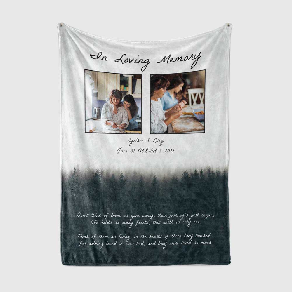 Memorial Blanket - In Loving Memories Custom Photo Blanket Memorial