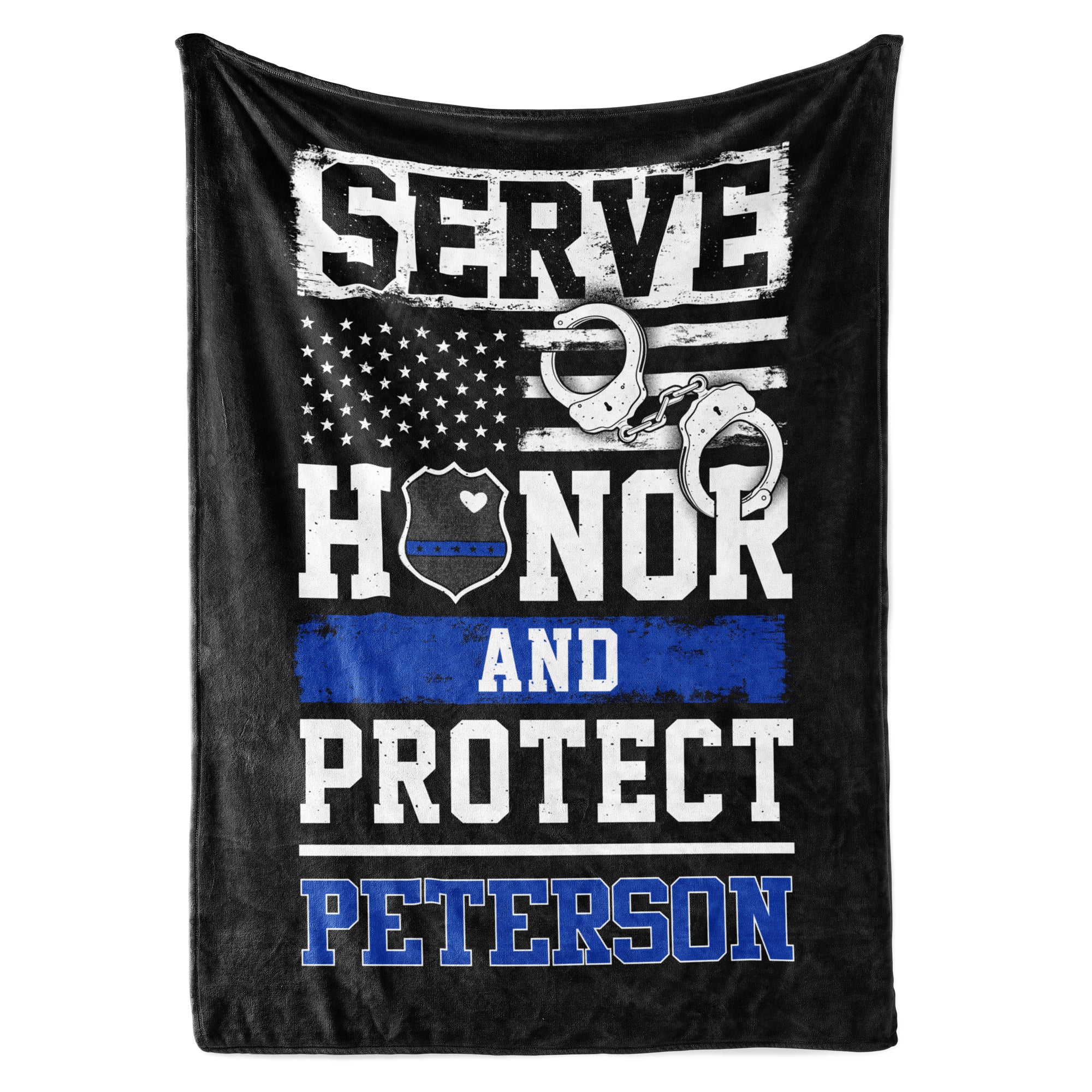 Personalized Blanket For Police Officer With Name, Gifts For